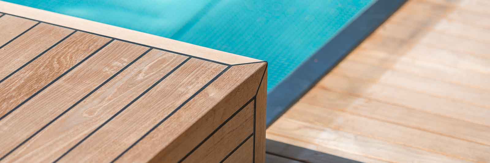 Header, Pooldeck Caulking, Pooldeck, Schiff, Teak, Verfugung
