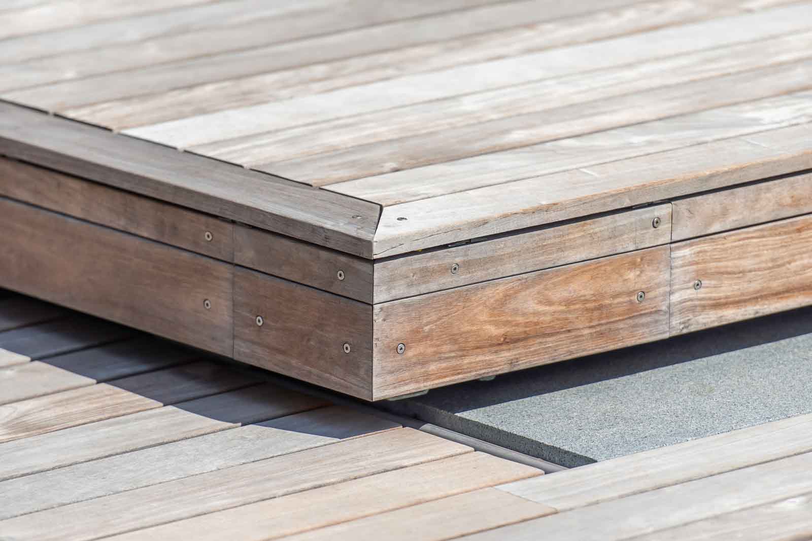 Pools, Abdeckungen, Pooldeck Eckdetail, Pooldeck, Schiene