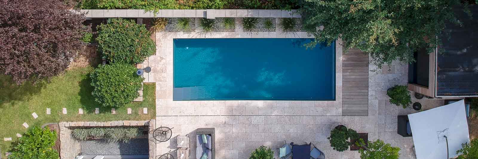 Pool mit Sauna-Kubus Gartengestaltung, Modern, Pool