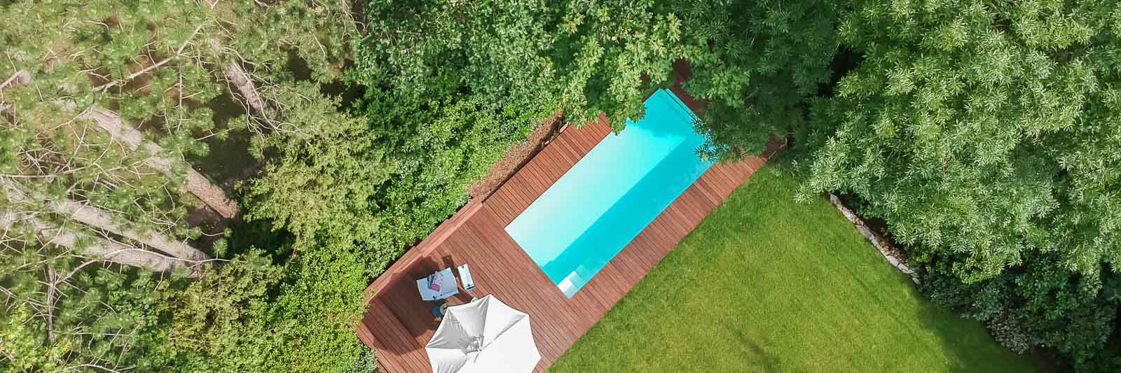 Waldschwimmbad Baeume, Luftbild, Outdoorpool